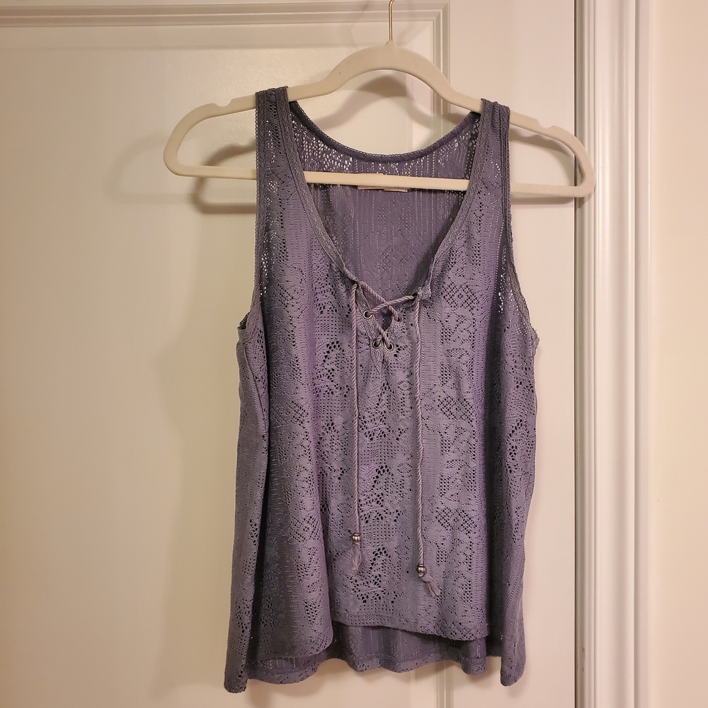 Abercrombie & Fitch Purple Tie Front Sleeveless Tank Top